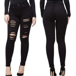 Womens Good American Good Legs Distressed Jeans Black Plus Size